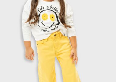 Τζην παντελόνι wide leg για κορίτσι | ΚΙΤΡΙΝΟ - Energiers - 